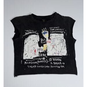Jean Michel Basquiat 2003 NYC Museum Art A Panel of Experts Crop Shirt Sz Small